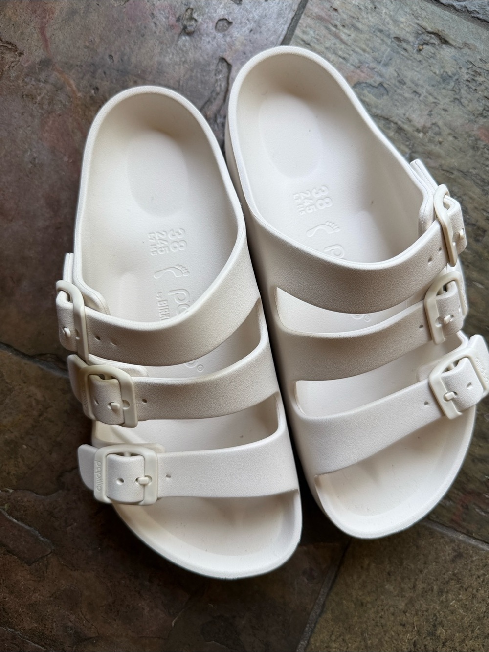 Papillio by Birkenstock Florida EVA sandals in Eggshell Size 7